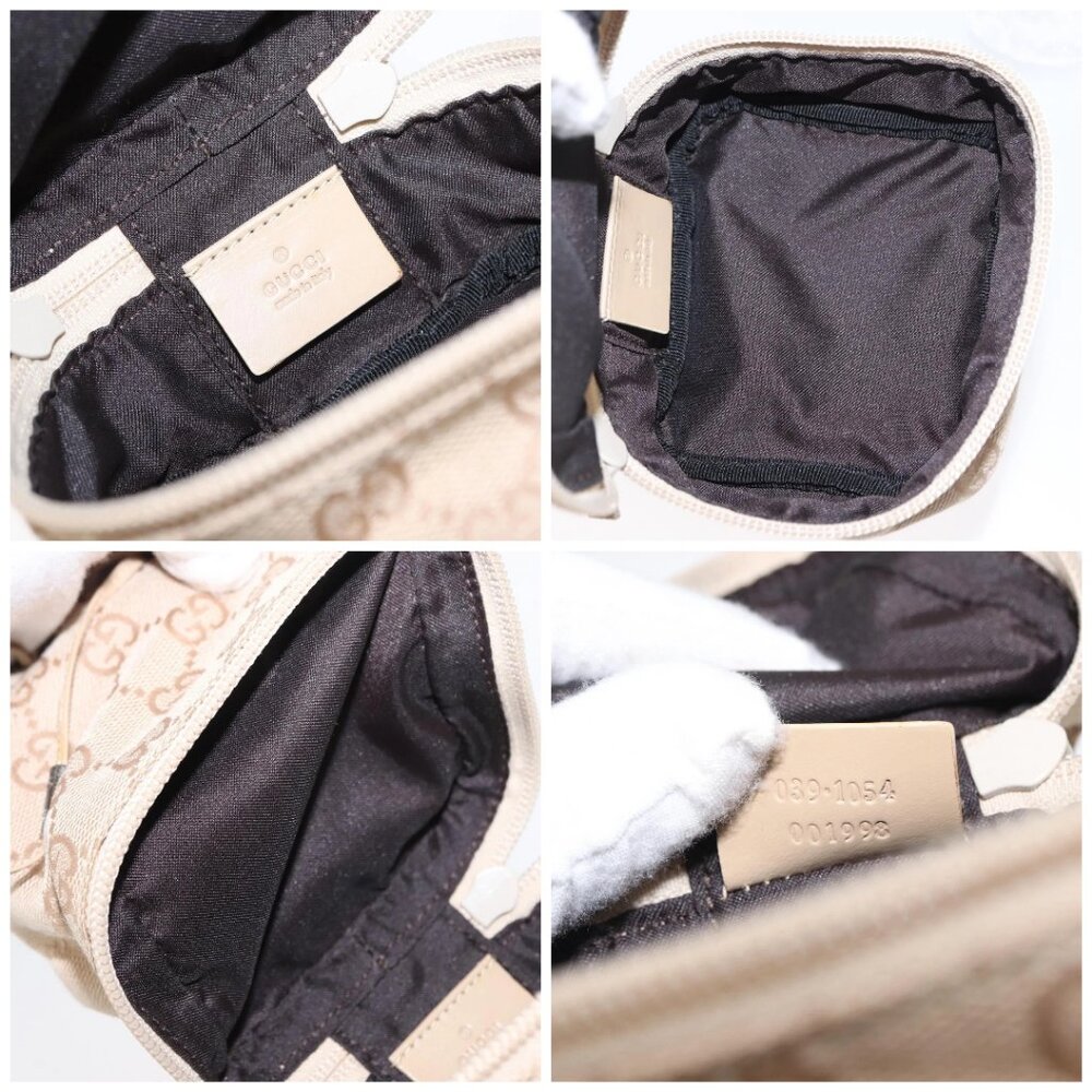 GUCCI GG Canvas Pouch Beige Silver 039 1054 Auth 154448 - Picture 15 of 16